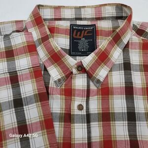 Walnut Creek Mens 4XL Plaid Button Down Shirt Short Sleeve Casual